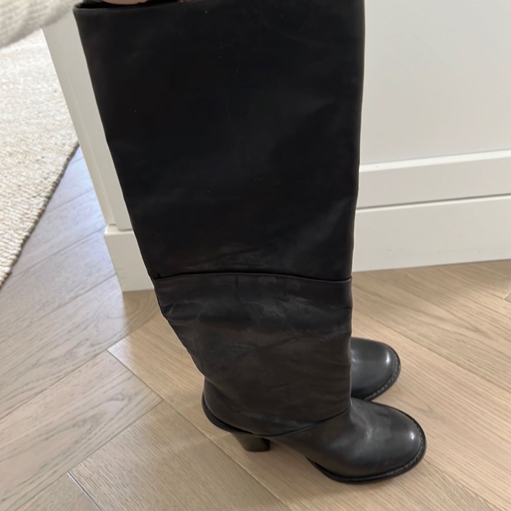 Tibi knee high round toe boots size 36
